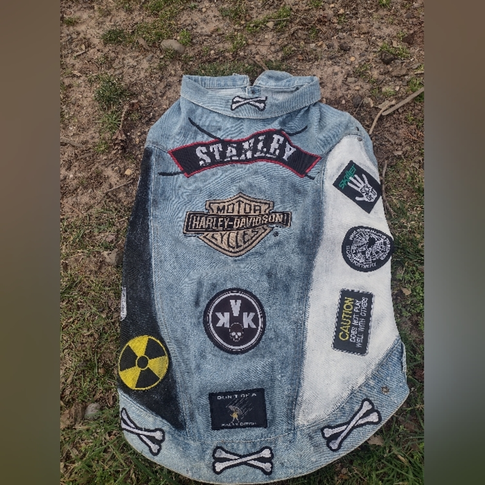 Denim Harley Davidson (the ex-boyfriend) Dog vest